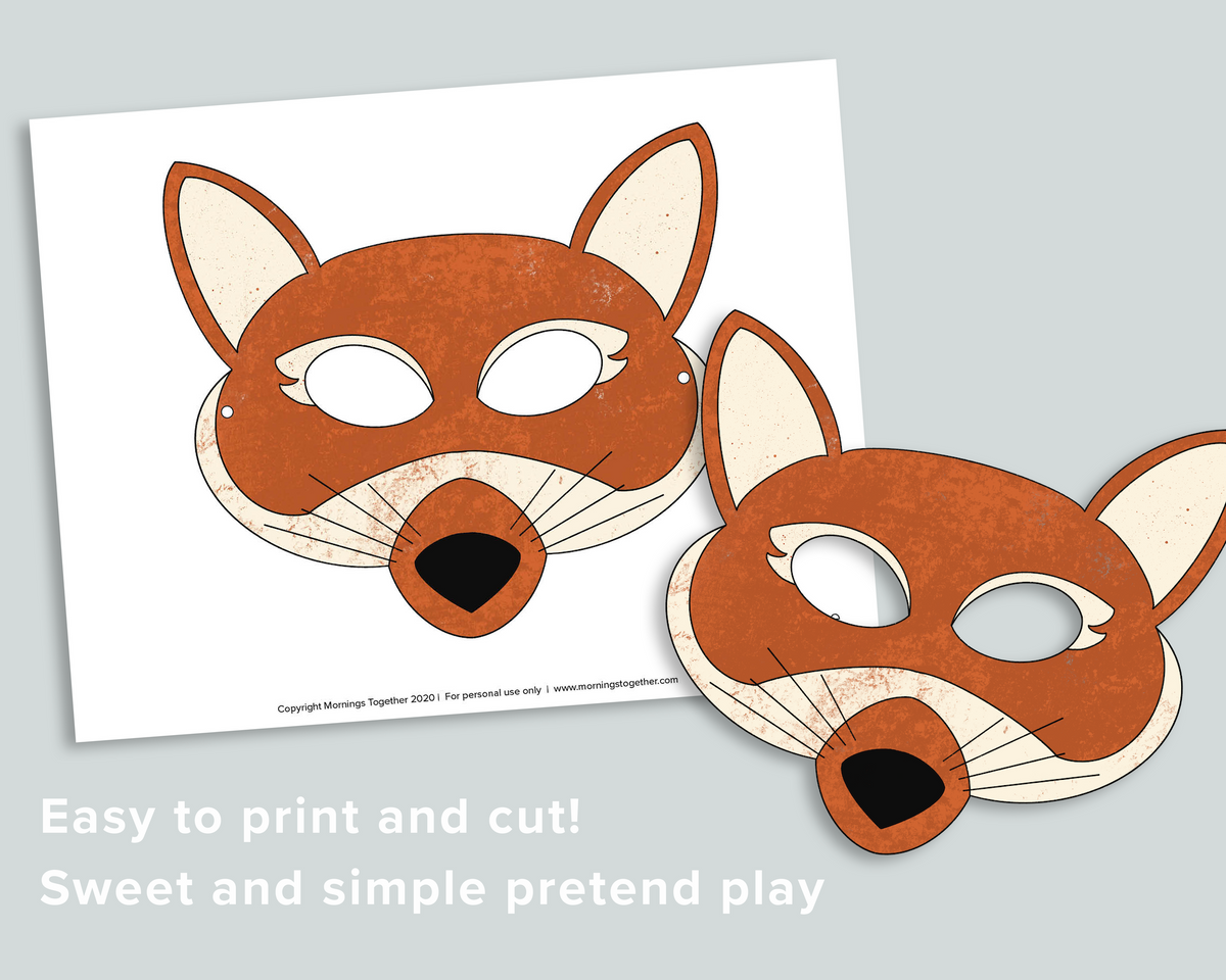 fox mask template for children