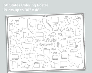 50 States Giant Coloring Poster